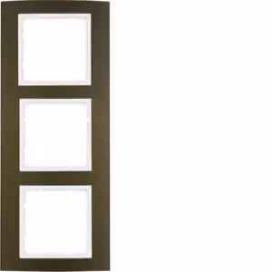 Berker 10133021 Telaio triplo B.3 in alluminio, marrone/bianco polare