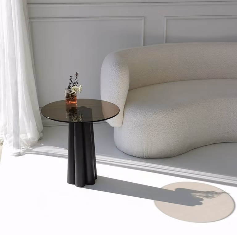 Skye Decor, Thales - Nero, Bronzo, Tavolino, 100% vetro temperato, Nero, 50 x 50 x 50 cm