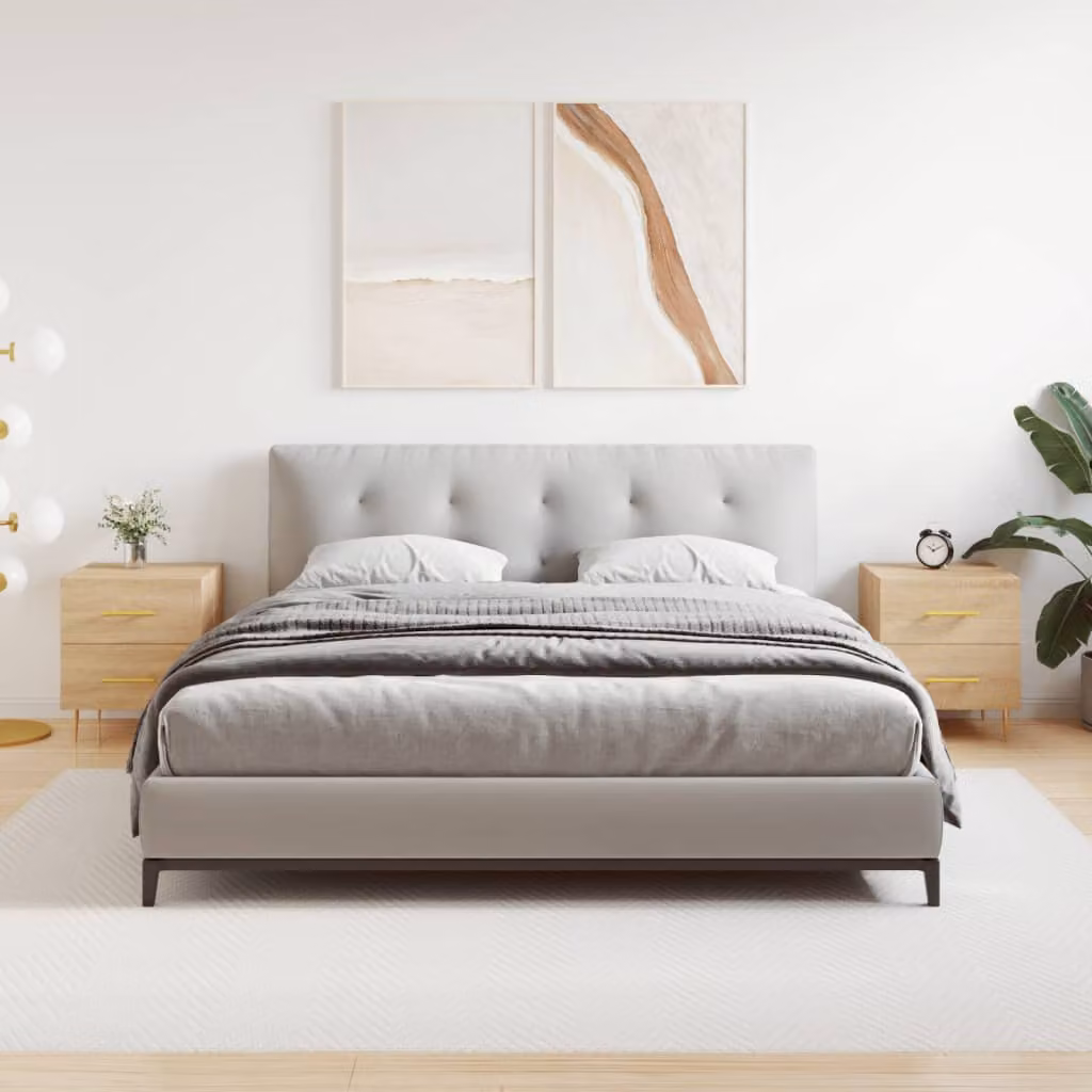 Set di 2 comodini vidaXL in legno multistrato color rovere sonoma, L: 40 cm, P: 35 cm, H: 47,5 cm