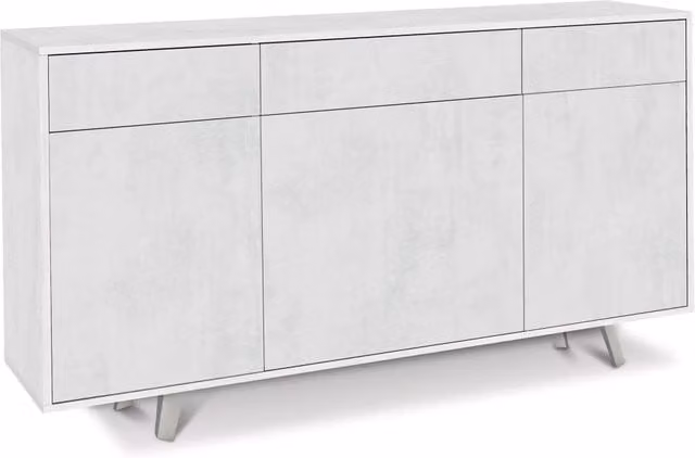 Mobile 3 Ante 3 Cassetti 164x92x41 cm Ossido Bianco