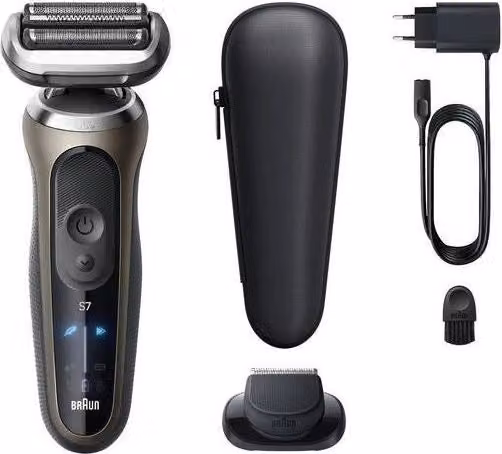 Braun Series 7 72-C1200S Rasoio elettrico Wet Dry con 3 testine e autonomia 60 min colore Nero