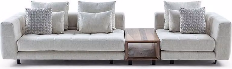 Weißer Viersitzer Modernes Polstersofas Wohnzimmer Designer Couch