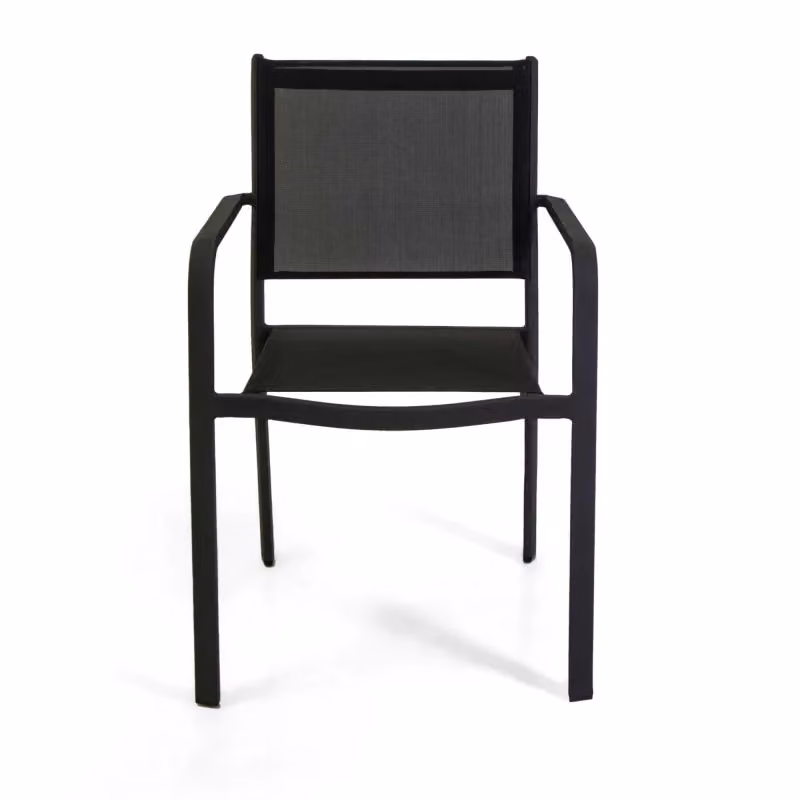 Poltrona in alluminio e textilene El Paso VACCHETTI colore antracite L: 55 cm, P: 61 cm, H: 84,5 cm – 2