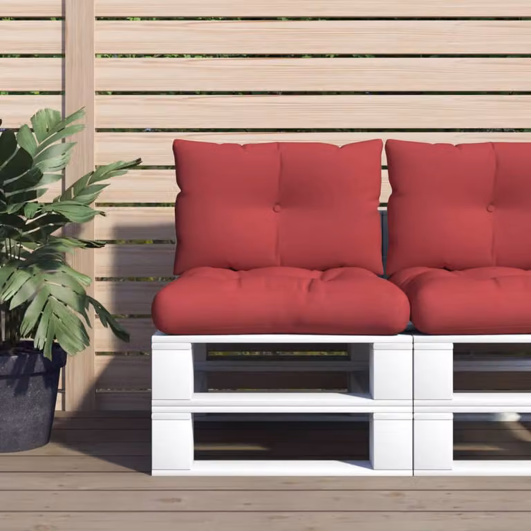 vidaXL Cuscini per Pallet 2 pz Rosso Vino in Tessuto