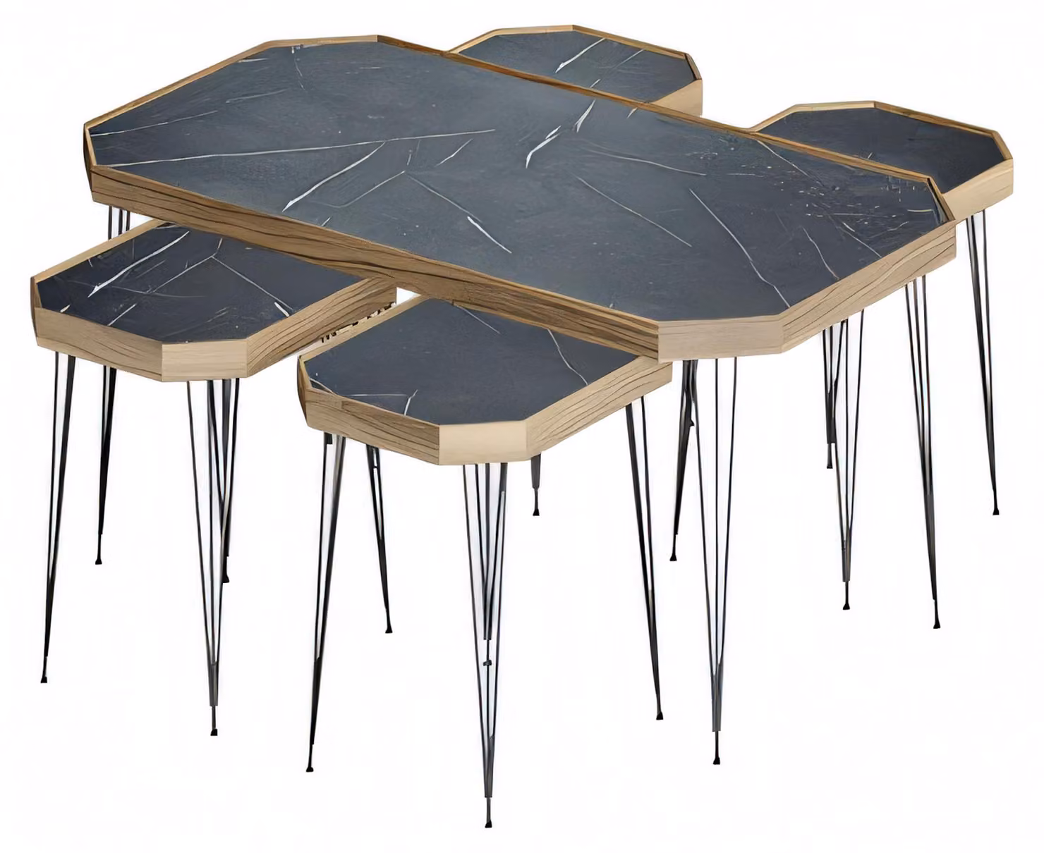 Moderner schwarzer Couchtisch aus Holz
