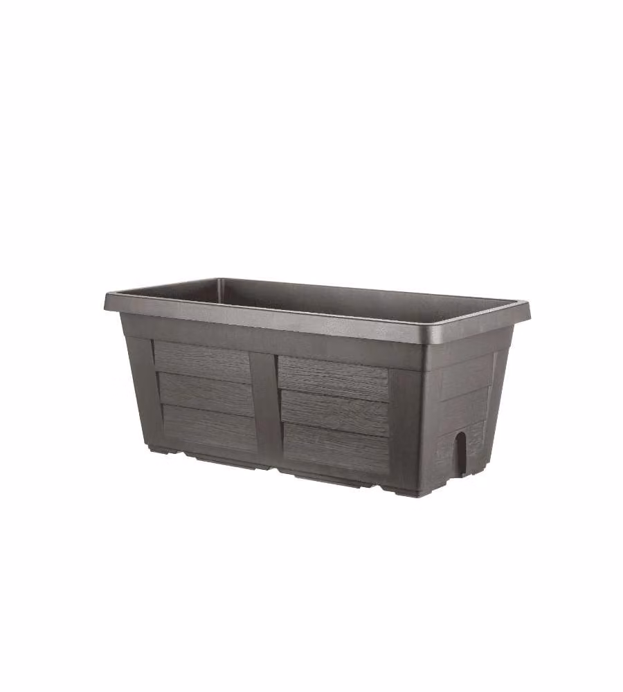 Bama Fioriera Antracite Effetto Legno 60x30x26 cm per Esterni e Interni