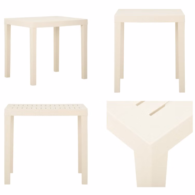 vidaXL Tavolo da giardino bianco 79x65x72 cm in plastica - Tavolo da giardino - Tavoli da giardino - Tavolo - Tavoli