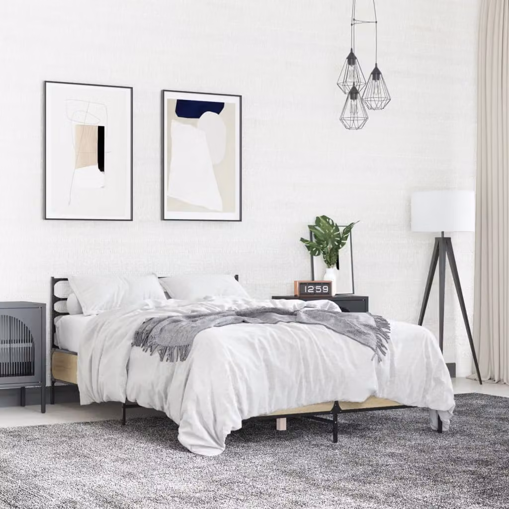 Giroletto vidaXL in Rovere e Metallo, L/P/H: 120 x 200 x 74 cm