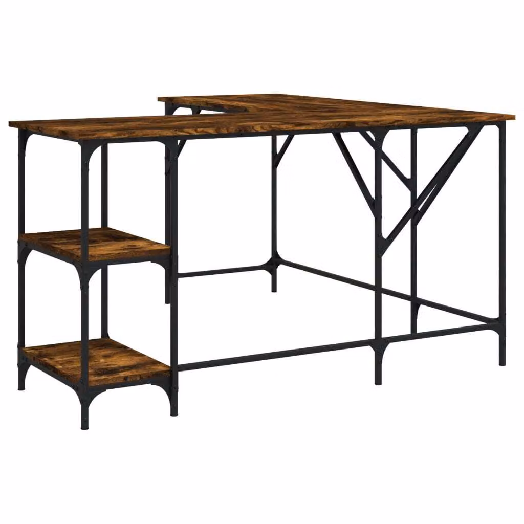 Scrivania Rovere Fumo 139x139x75 cm in Legno Multistrato