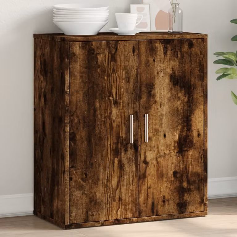 Credenza moderna vidaXL in legno multistrato color rovere fumo L: 60 cm, P: 31 cm, H: 70 cm