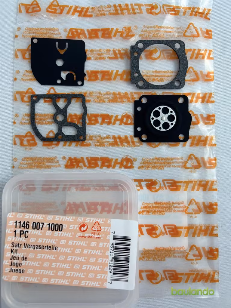 Kit di riparazione del carburatore STIHL. Include la membrana codice 11460071000, compatibile con i modelli MS150 e MS151