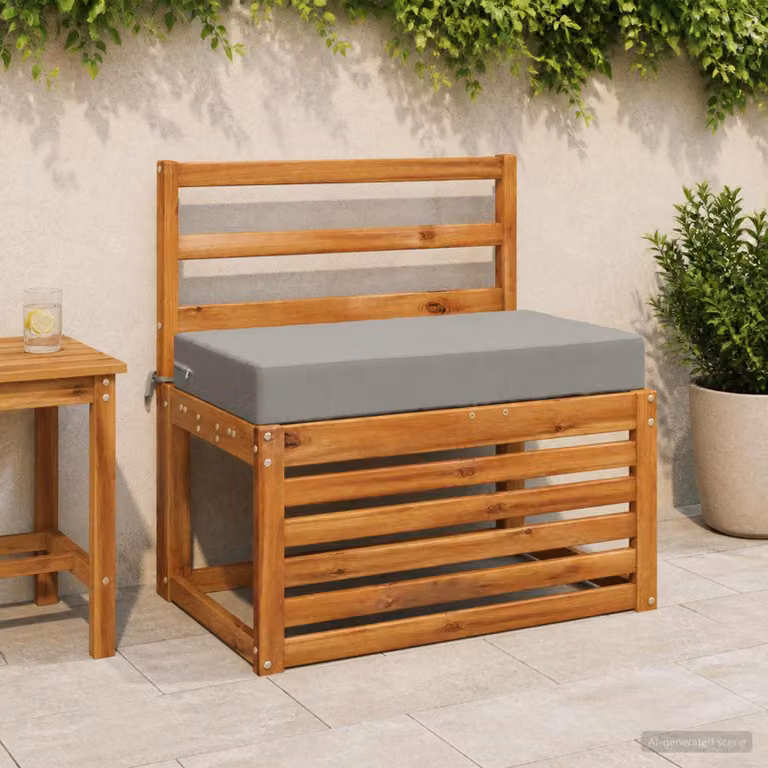 Cuscino per la seduta vidaXL SOEST in poliestere grigio con rivestimento lavabile e resistente ai raggi UV