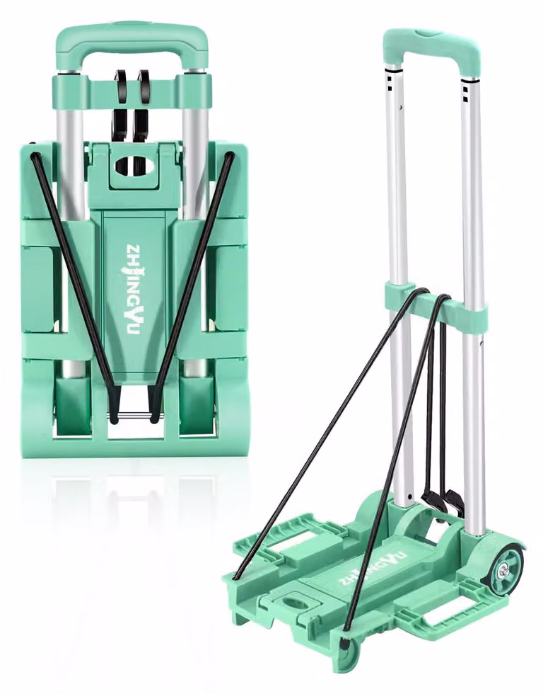 Carrello pieghevole - Capacità di carico: 35 kg - Alluminio - Verde - Carrello leggero