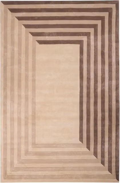 Tappeto beige in viscosa e lana Forma rettangolare Motivo geometrico 200 x 300 cm Stile moderno Soggiorno