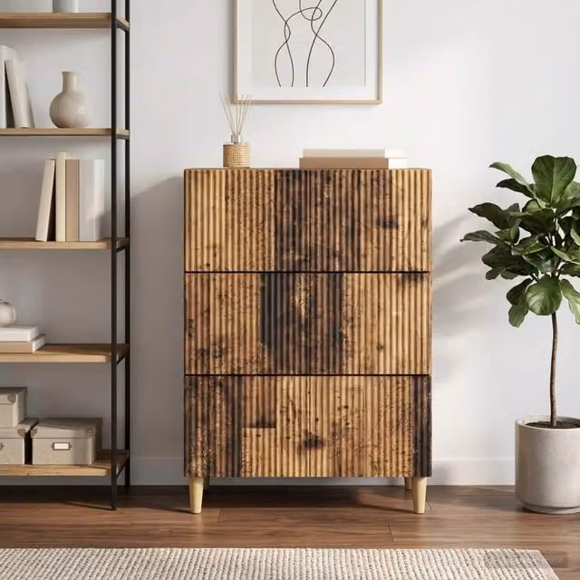 Mobile con Cassetti Moderno vidaXL in Legno MDF Marrone L 66 cm x P 34,5 cm x H 90 cm