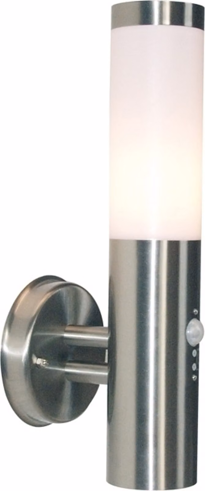 Applique da esterno Nova 2 in acciaio inox, vetro bianco