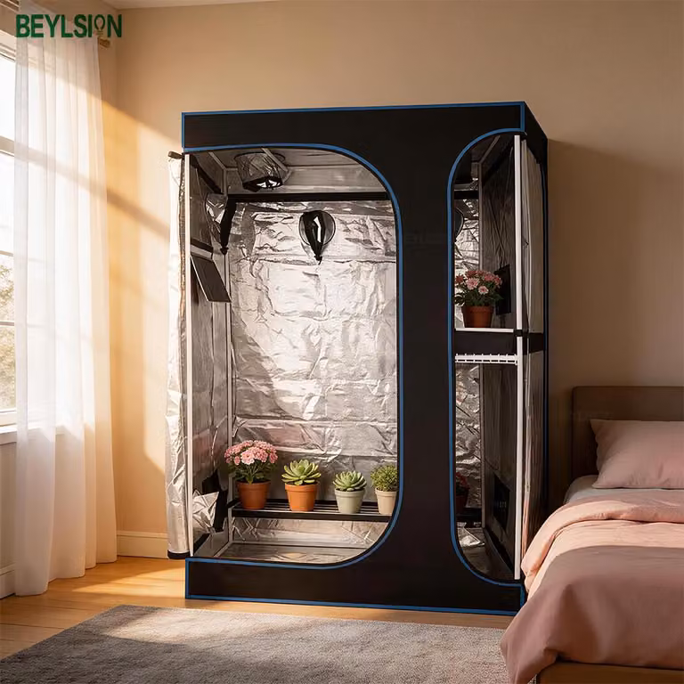 Tenda di coltivazione 120x90x180 cm - Tessuto Oxford 600D - Rivestimento riflettente in Mylar - Per la coltivazione di piante in interni