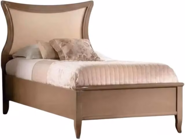 Letto singolo sagomato beige in legno e tessuto Mobili 2G L/P/H: 105 x 210 x 116 cm