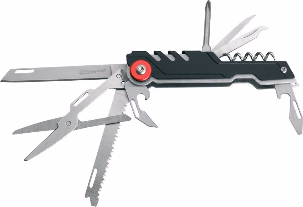 Schwarzwolf outdoor PELAT Multitool, strumento multifunzione con 9 utensili