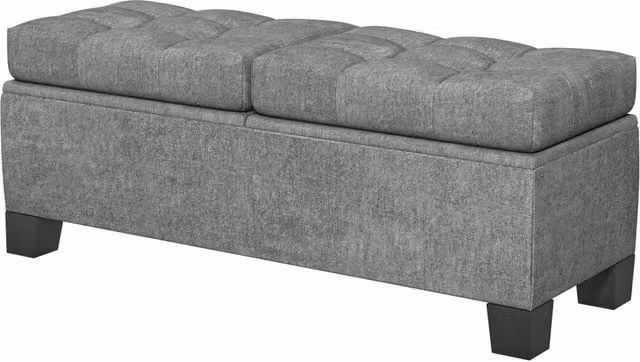 Panca Contenitore GIORDANOSHOP in Tessuto Grigio L: 116 cm, P: 41 cm, H: 47 cm