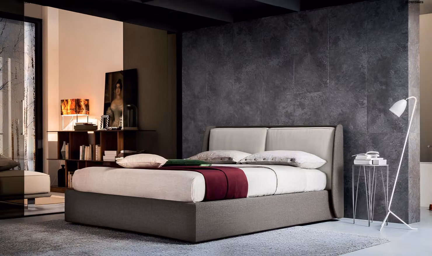 Bett Textil Polster Schlafzimmer 180x200 Design Doppelbett Lederbett Betten