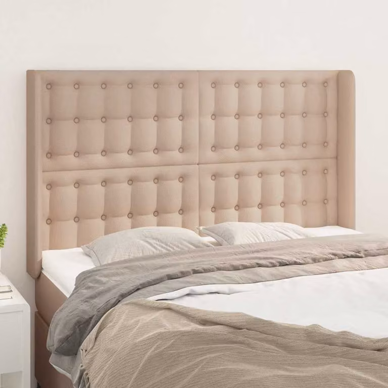 Testiera ad Orecchio vidaXL in Similpelle Beige/Marrone L: 147 cm, P: 16 cm, H: 118-128 cm