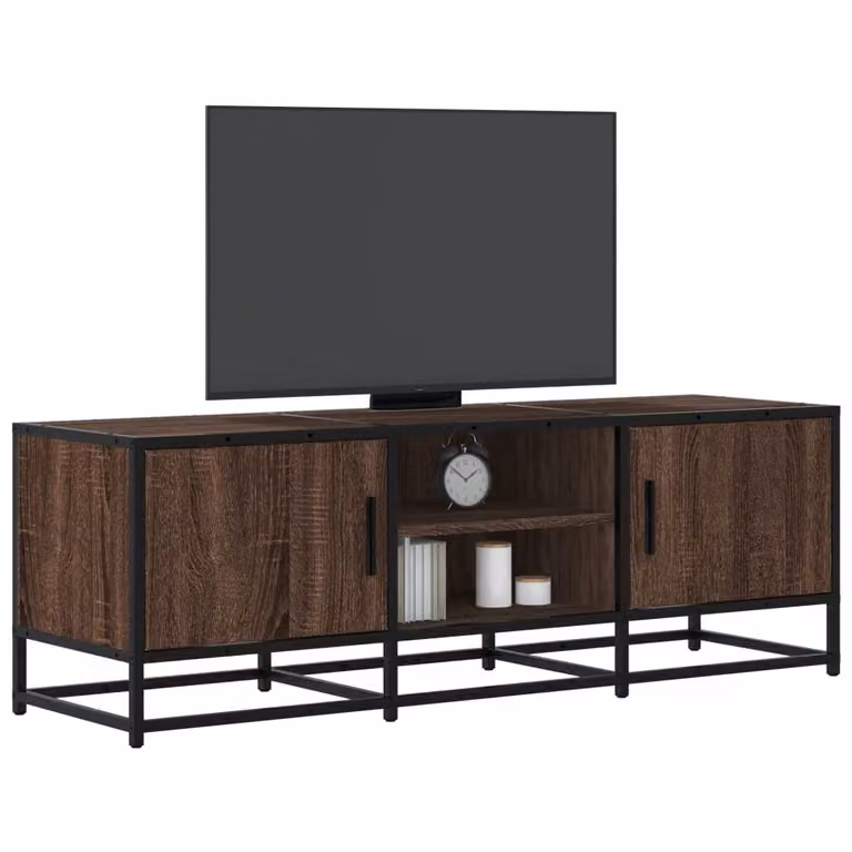 Mobile TV vidaXL in stile industriale, Rovere Marrone, L: 120 cm, P: 35 cm, H: 41 cm
