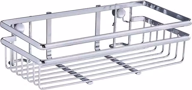 Scaffale universale da parete Wenko in metallo argento, design minimalista, L 25 cm x P 12 cm x H 30 cm