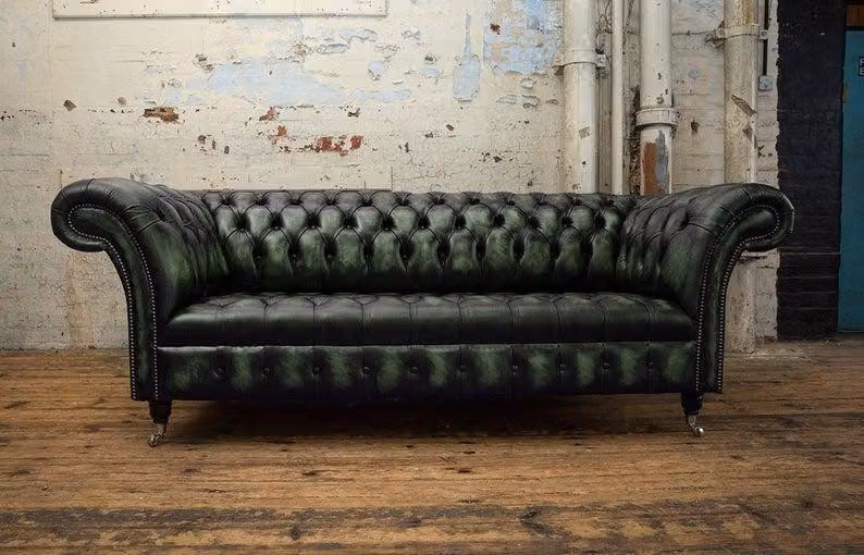 Ledersofa Sofa Couch Polster Garnitur 3 Sitzer Sofas Couchen Chesterfield Leder