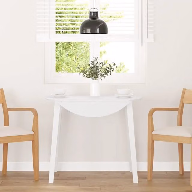 Tavolo da pranzo moderno con piano ribaltabile vidaXL in legno di Hevea bianco