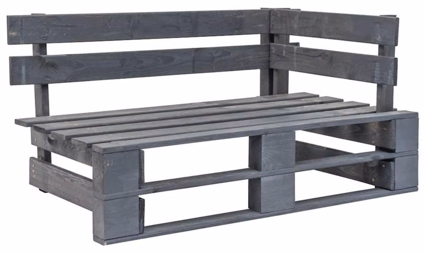 Panca da giardino in legno, panca angolare, panca per sedersi, panca per parchi, adatta per interni ed esterni, colore grigio