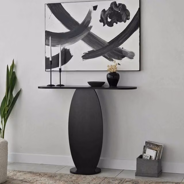 Consolle Assuntina DMORA, Tavolo multiuso e Scrivania da corridoio, Antracite, L: 100 cm, P: 30 cm, H: 81 cm – 1