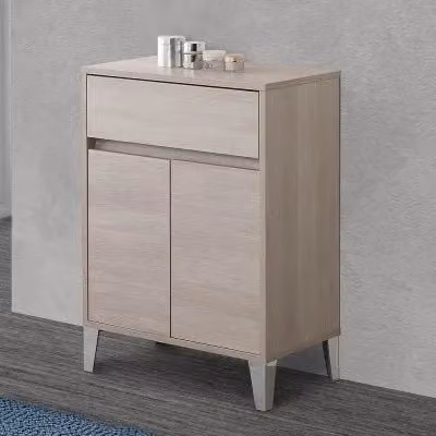 Mobiletto multiuso Way per bagno con 2 ante e un cassetto in rovere chiaro, L: 60 cm, H: 84,5 cm, P: 35 cm