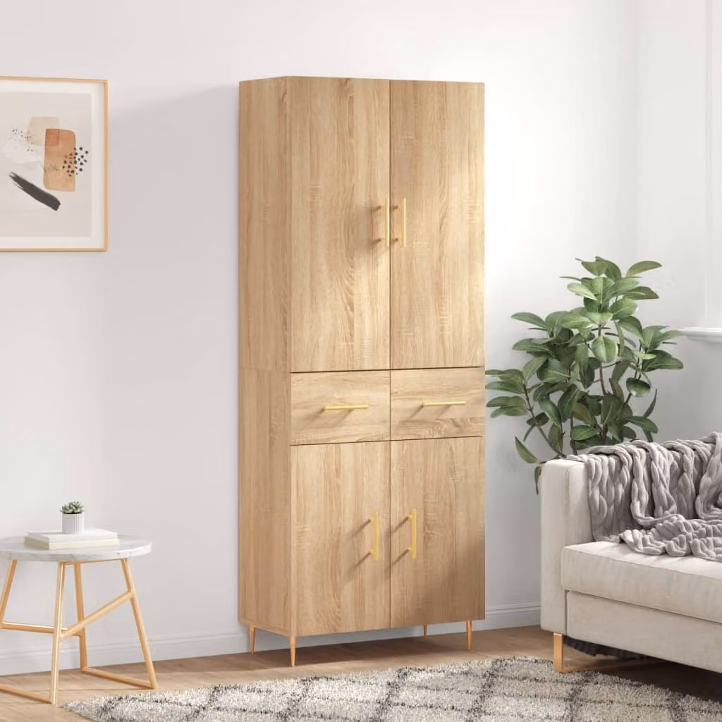 Credenza moderna vidaXL in legno Rovere Sonoma marrone L: 69,5 cm, P: 34 cm, H: 180 cm