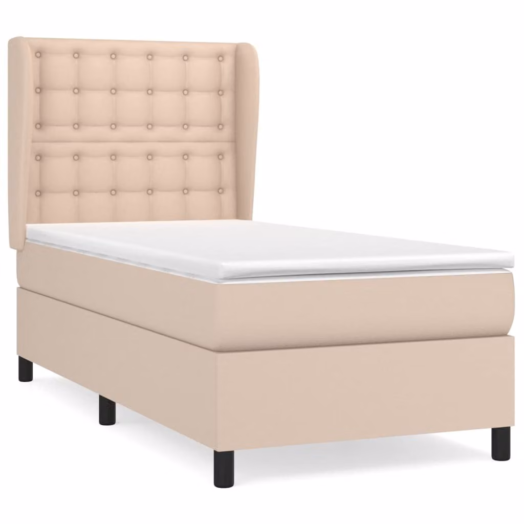Giroletto a Molle con Materasso Cappuccino 100x200cm Pelle finta
