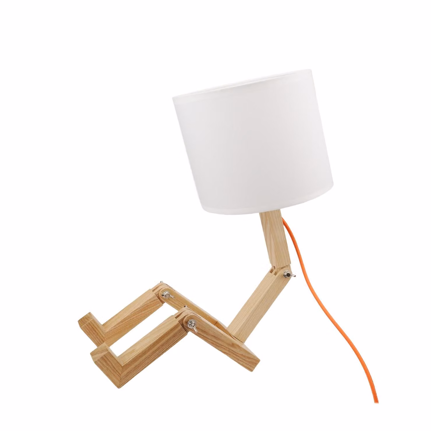Lampada da tavolo in legno con paralume in tessuto: Moderna semplicità, lampada da tavolo e da notte, camera da letto, studio, E27