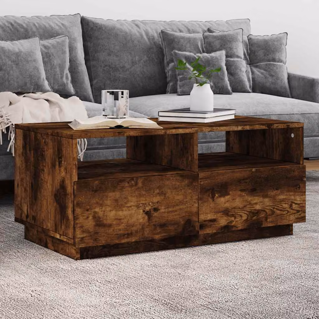 vidaXL Tavolino da Soggiorno Moderno in Rovere Marrone L: 90 cm, P: 49 cm, H: 40 cm