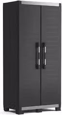 Armadio da giardino Keter XL Garage in resina nero con ante a battente e ripiani interni H: 188 cm – 1