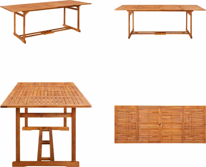 vidaXL Tavolo da pranzo da giardino 220x90x75 cm in legno massiccio di acacia - Tavolo da pranzo - Tavoli da pranzo - Tavolo di legno - Tavoli di legno