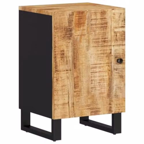 Helloshop26 Armadietto da bagno in legno di mango massiccio, 38 x 33 x 58 cm, grande spazio di archiviazione, finitura naturale in legno naturale 02_0047131