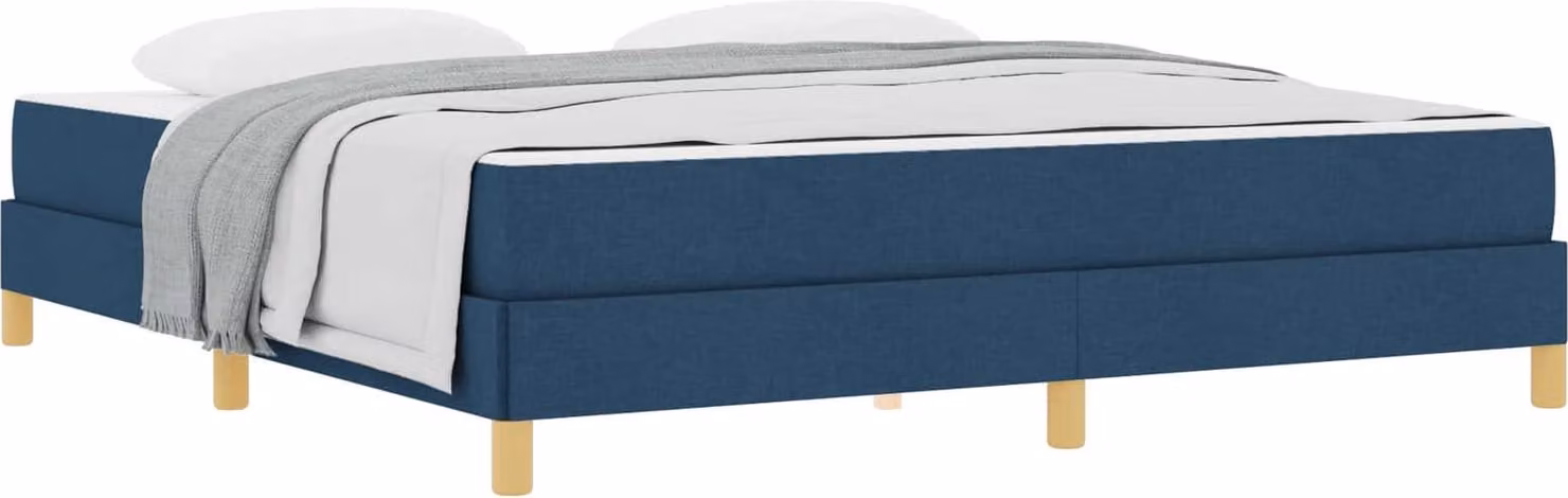 Letto a molle con materasso Blu 180 x 200 cm Tessuto