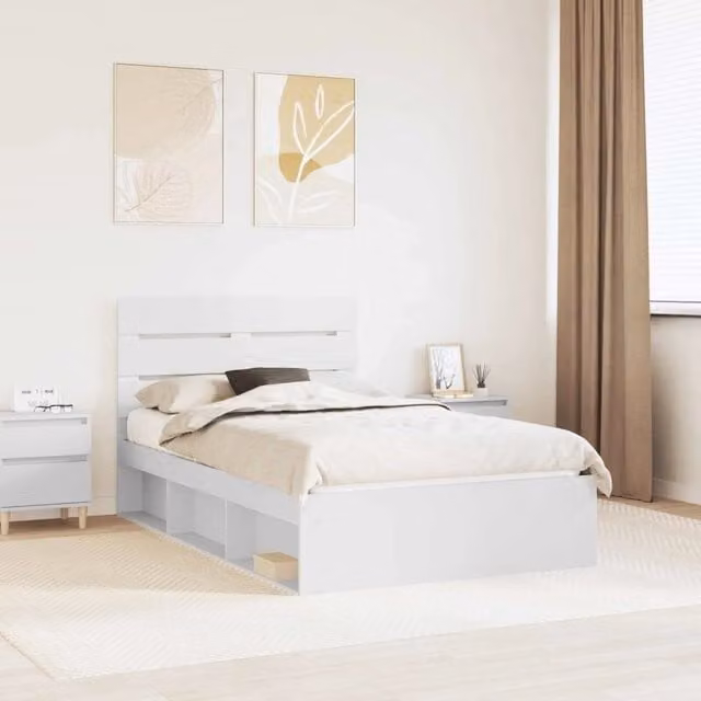 Struttura del letto Bianco 120 x 200 cm Pino massello 3411760