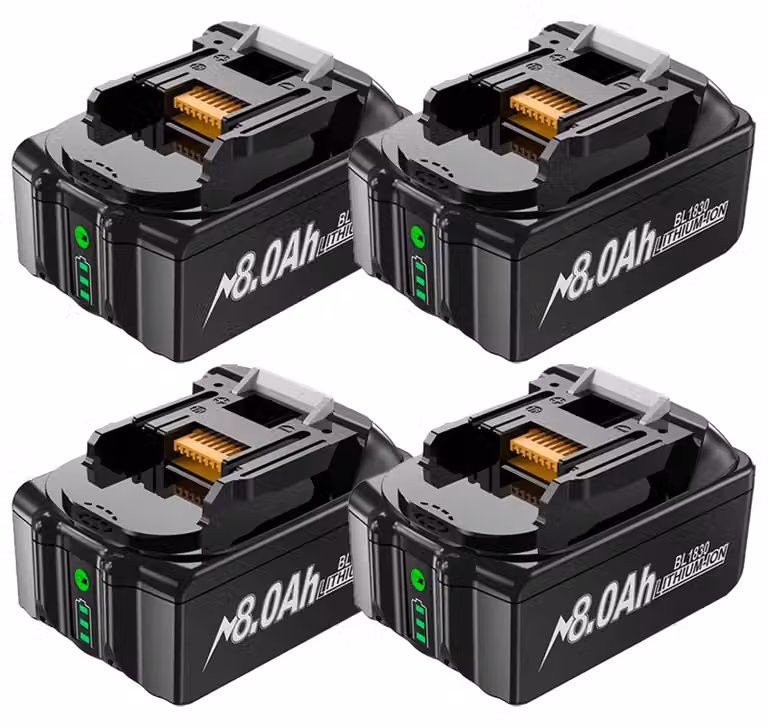 Batteria di ricambio, capacità 8000 mAh, compatibile con utensili elettrici, 4 8,0 Ah, 18 V-a