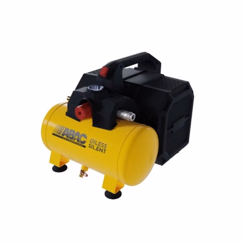 Compressore Silenziato Abac Oil-Free da 6 Litri, 8 Bar, Giallo – 2