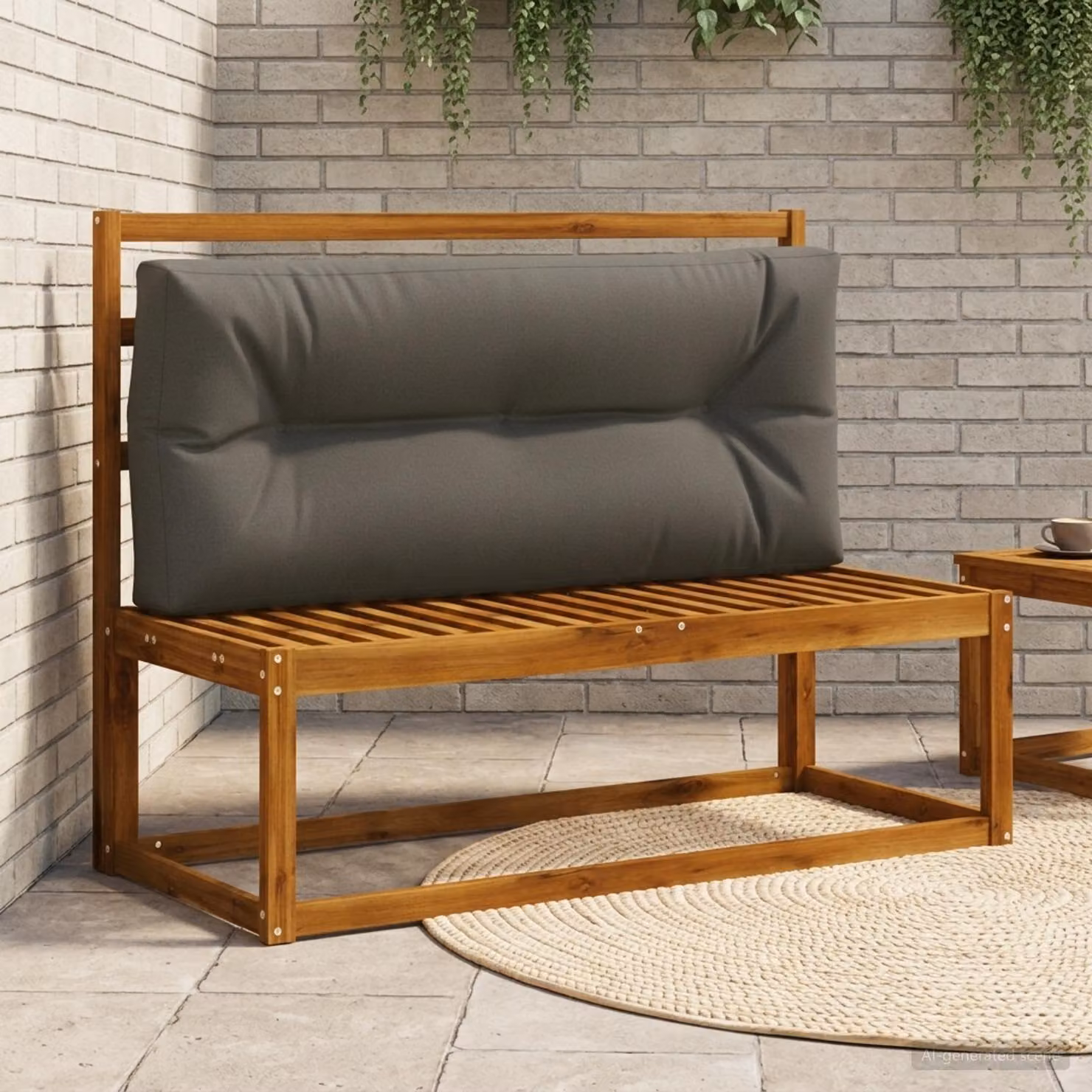 Cuscino per schienale di pallet vidaXL VIANEN in poliestere, colore grigio antracite, con rivestimento rimovibile e resistente ai raggi UV