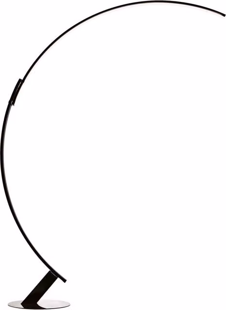 Lampada da terra KDLN Kyudo ad arco in metallo nero, LED dimmabile e regolabile, luce bianco caldo