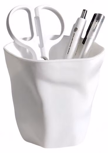 Portapenne creativo da scrivania per cosmetici in ufficio (bianco)
