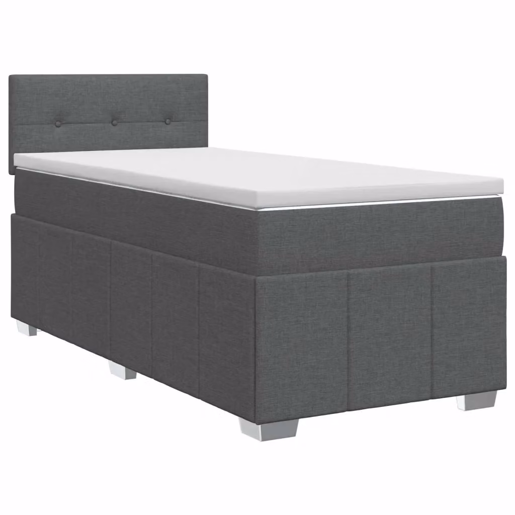 Letto box spring con materasso vidaXL in tessuto grigio e bianco con base a sollevamento L/P: 80 x 200 cm – 2