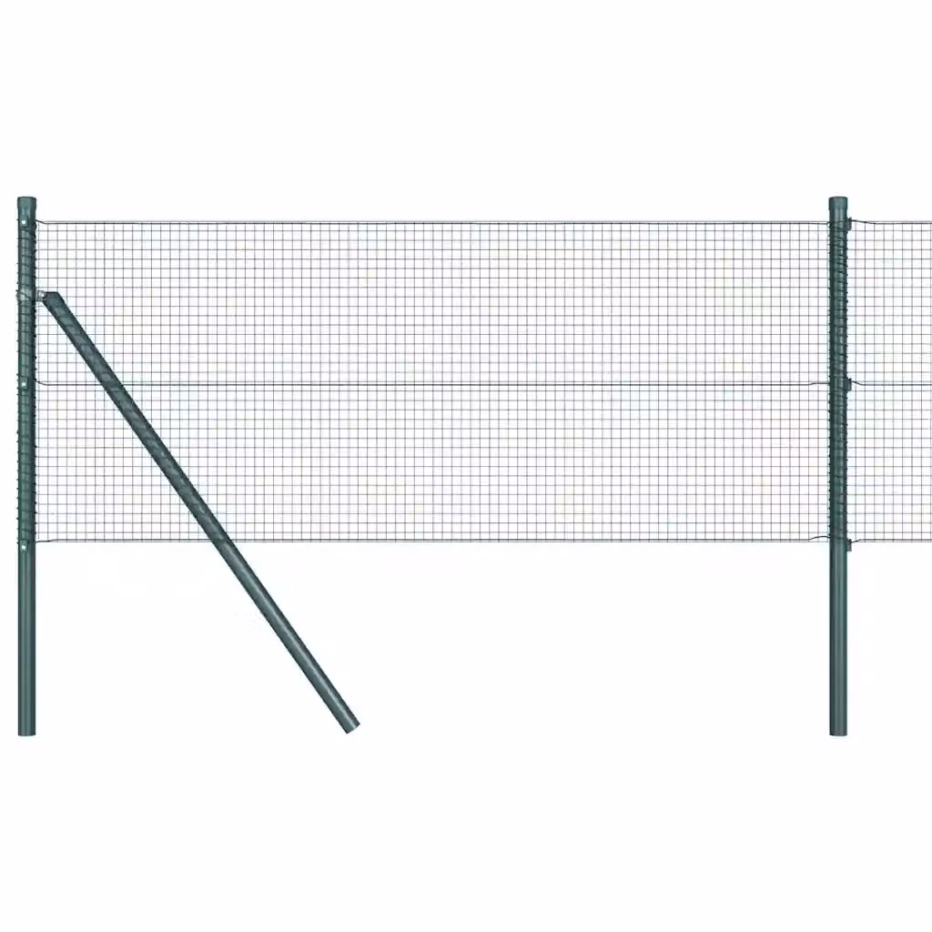 Recinzione a rete saldata vidaXL in acciaio e PVC verde da fissare a terra, L: 50 m, H: 0,8 m – 2