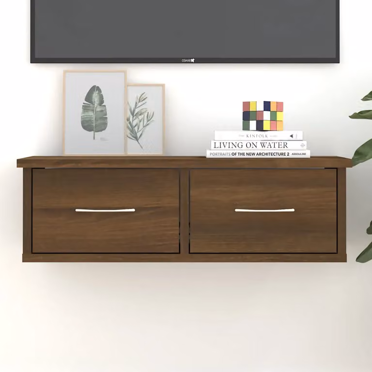 Armadietto da parete vidaXL in legno multistrato color rovere marrone L: 60 cm, P: 26 cm, H: 18,5 cm